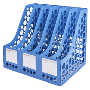 File vát 6 ngăn nhựa Comix màu xanh Blue
